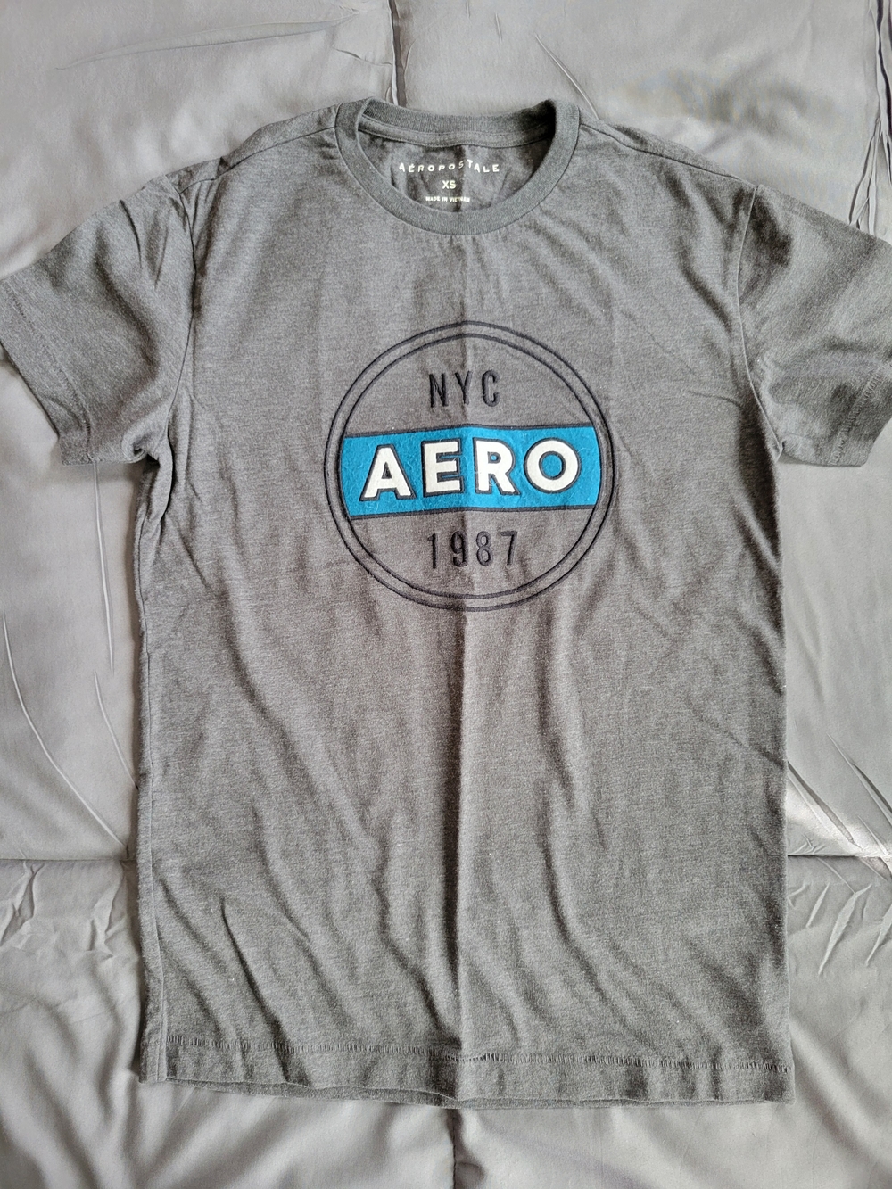 Aeropostale Gray Tee with Blue AERO Logo